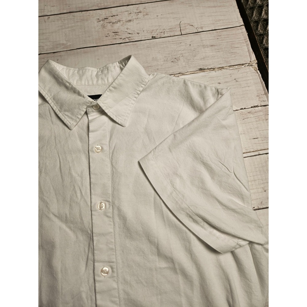 Bonobos Mens Short Sleeve Button Down Shirt White Slim Fit Long Large Preppy